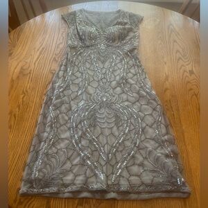 Sue Wong Nocturne Lace Beaded Sequined Sleeveless Cocktail Sheath Dress 4